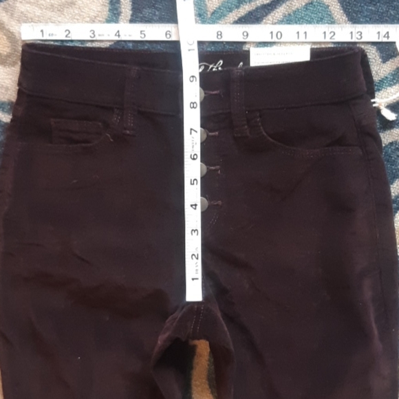 Nwt high rise skinny button fly maroon pants 00/24 - Picture 8 of 8
